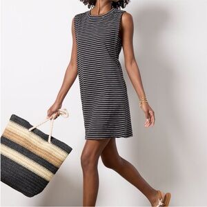 Striped Black and White Sleeveless Dress